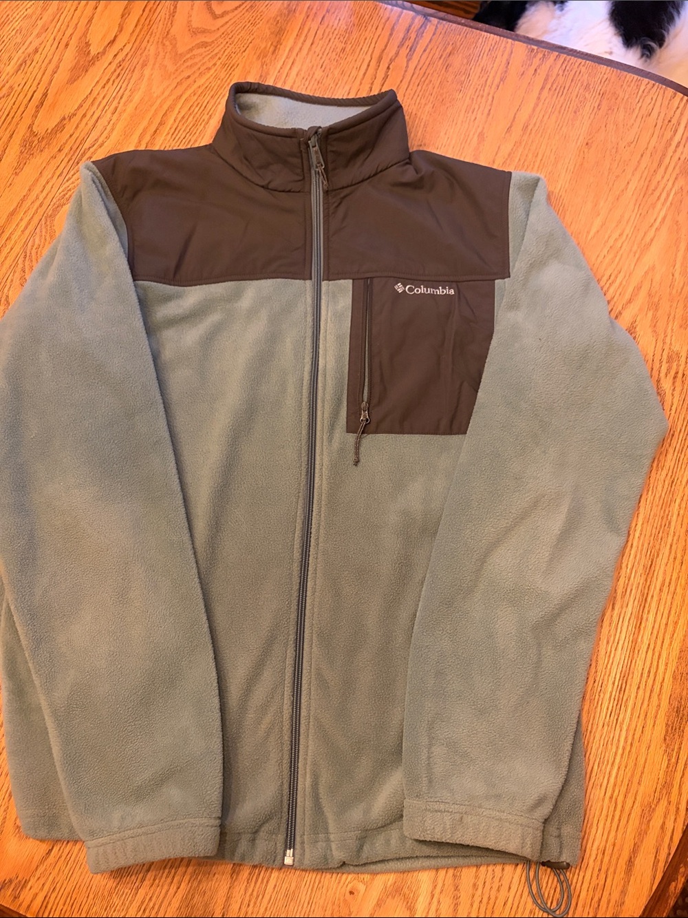 Columbia Men's Two-Tone Sage and Olive Full-Zip Fleece Jacket